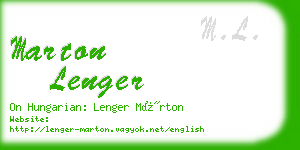 marton lenger business card